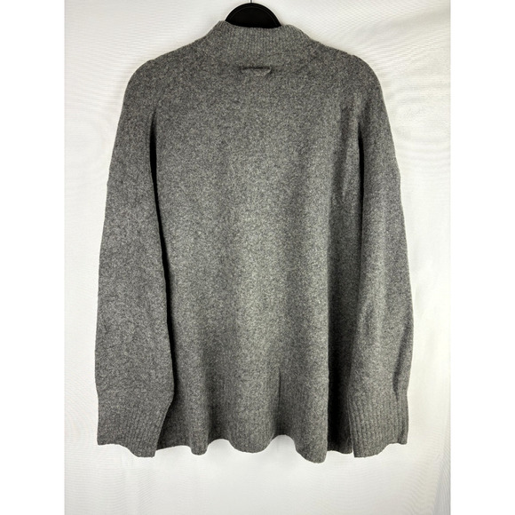 Everlane Mock Neck Sweater Size XL Charcoal Grey Wool Blend Cozy Capsule - Picture 2 of 6